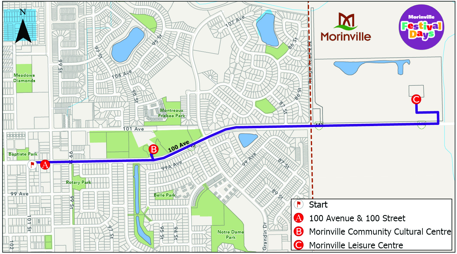 2025 Festival Days Park and Ride Map